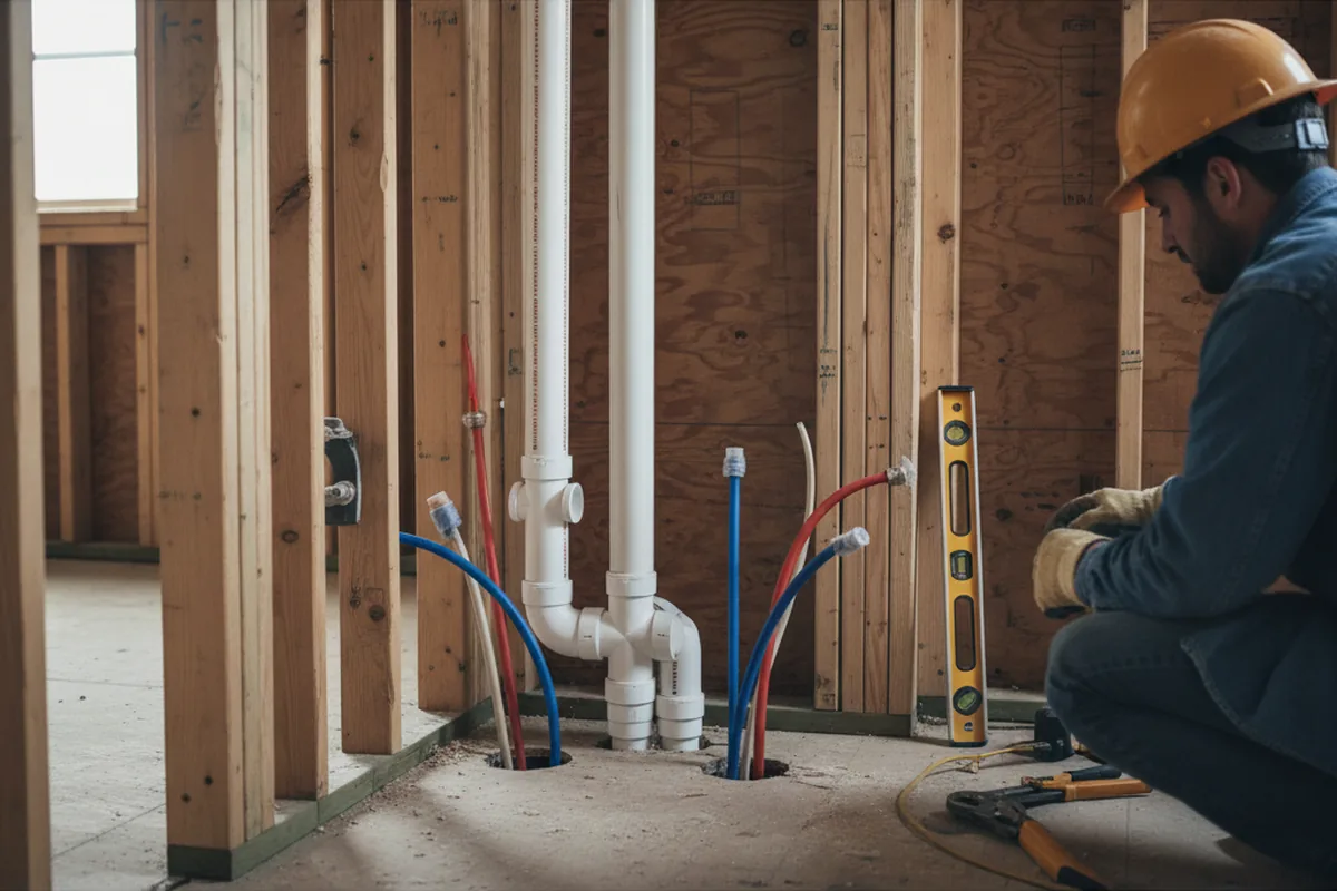 Drain and supply rough-in during Garbage Disposal Repair in Murphys